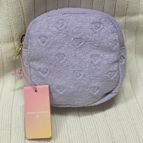 NWT Stoney Clover Lane xTarget Limited Edition Purple Terry Cloth Pouch w/hearts - Picture 6 of 14